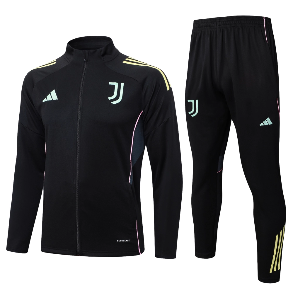 01b9b251a59e7d06a27b4f36269d95e9-1-111-1 Juventus Training Kit (jacket+Pants) Black 2025-26 - 图片 1