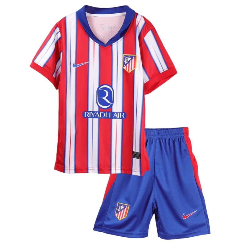 26c694d7e8 24-25 Atletico Madrid Home Soccer Kids Kit Jersey+Shorts - 图片 1