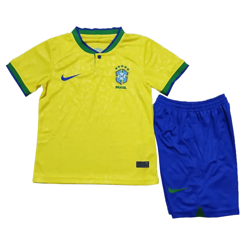 29974c023a Brazil Kids Soccer Jersey Home Kit(Jersey+Shorts) World Cup 2022 - 图片 1