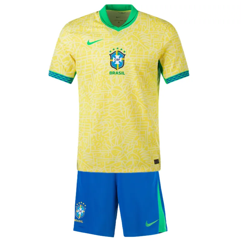 2d903e0bd3 Kids Brazil Home Kit Copa America 2024 Youth Apparels - 图片 1