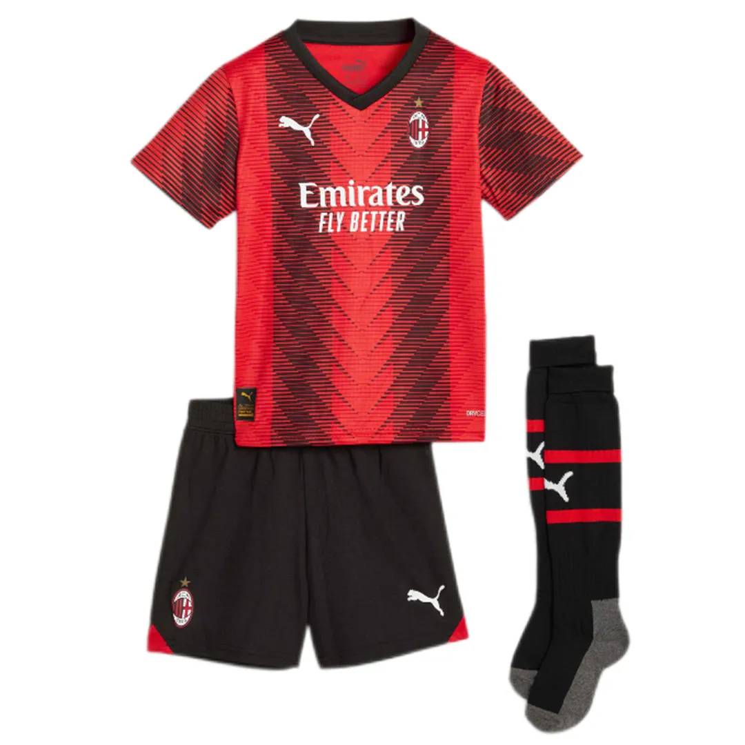 2f28b82df8 23-24 Kids AC Milan Home Whole Kit (Shirt+Short+Socks) - 图片 1
