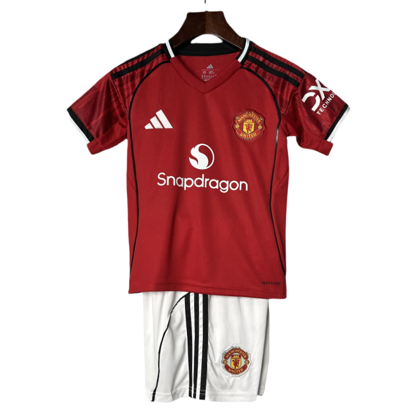 65369bfa58 Kids Manchester United Home Soccer Kits 25-26 - 图片 1