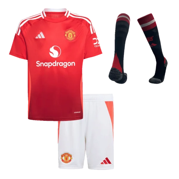 2024-25  Kids Manchester United Custom Home Full Soccer Kits