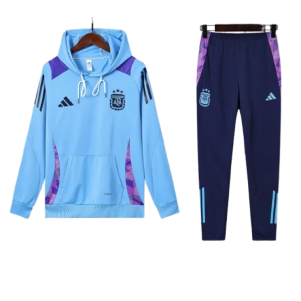 Adidas Argentina Nation 2024-25 Hooded Blue Training Tracksuit Kit