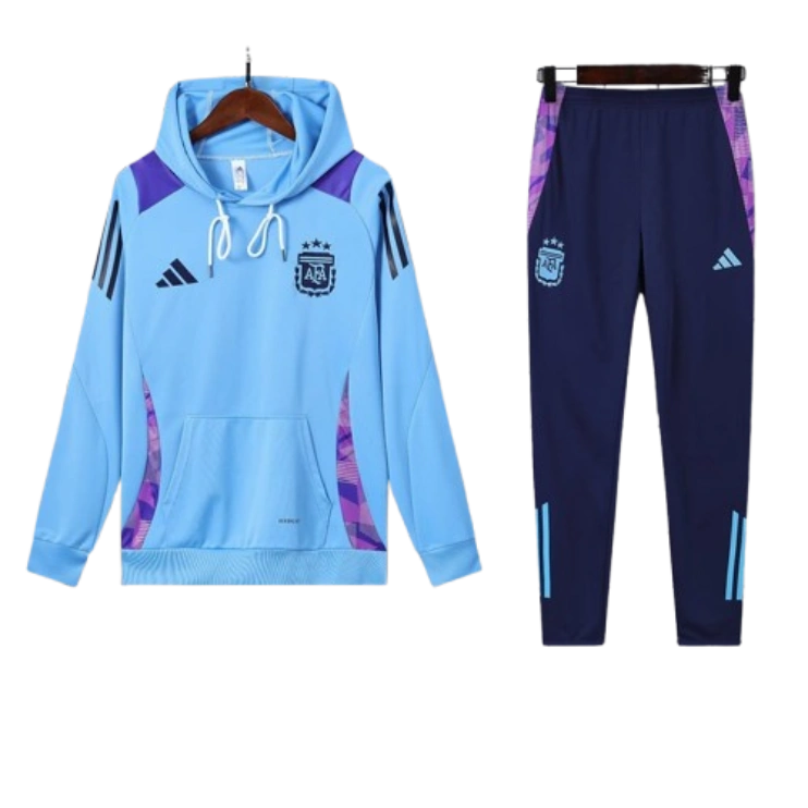 6f44ac0df5 Adidas Argentina Nation 2024-25 Hooded Blue Training Tracksuit Kit - 图片 1