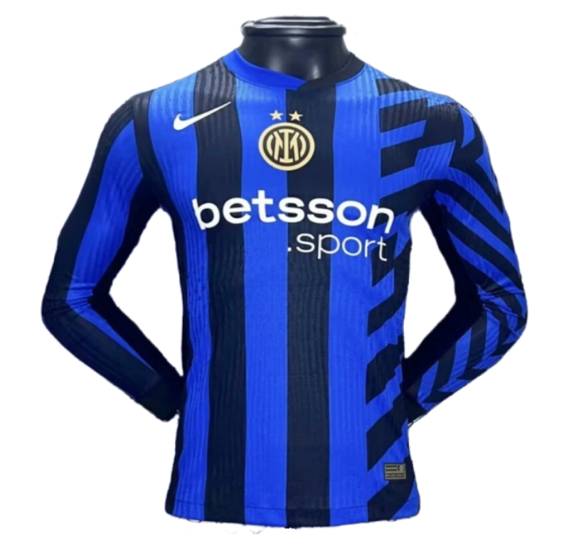 8f5aa9f07d 24-25 Inter Milan Home Long Sleeve Kit Player Version Shirt Soccer Jersey - 图片 1