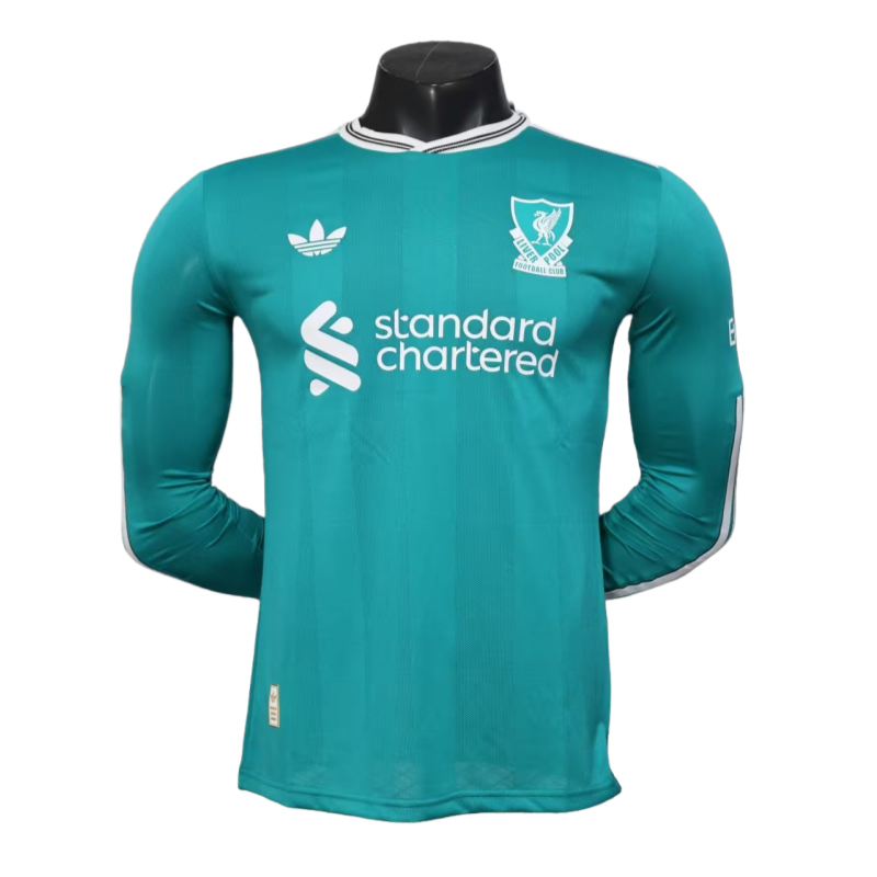 9ee39312 Liverpool Long Sleeve Third away green football jersey 2025-26 Player version - 图片 1