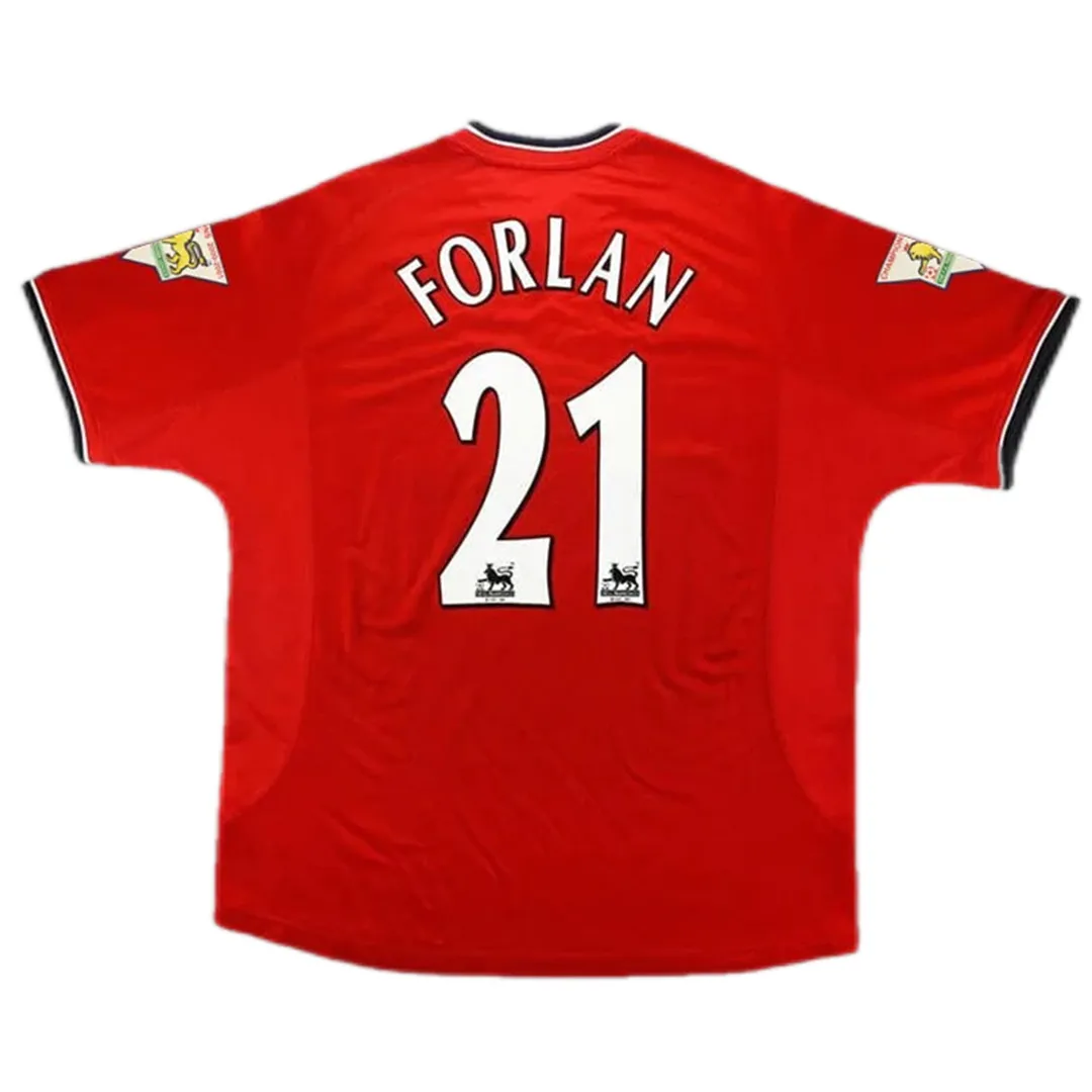 a5b2d00d8f 2000/02 Manchester United FORLAN #21 Retro Jersey Home - 图片 1