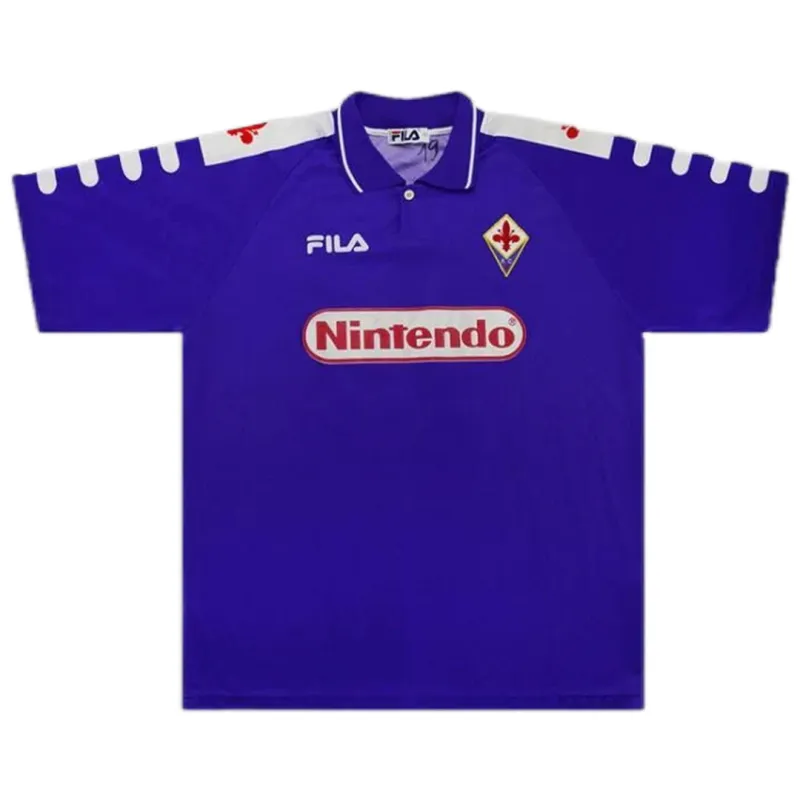 d722ffee1f 98-99 Fiorentina RUI COSTA #10 BATISTUTA #9 Retro Jersey Home - 图片 1