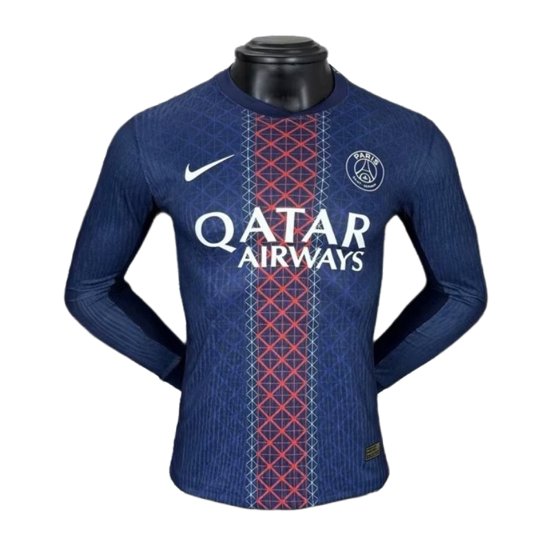 e0967d32 PSG Saint-Germain Home Long Sleeve Soccer Jersey 25-26 Player Version - 图片 1