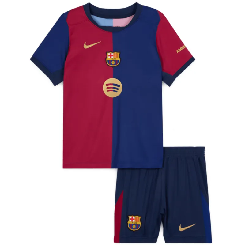 eb08a4d587 24-25 Barcelona Home Kids Kit Soccer Jersey+Shorts - 图片 1