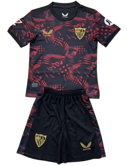 f6b4ad5f17 Kids Sevilla Third Kits(Jersey+Shorts) 24-25 - 图片 1